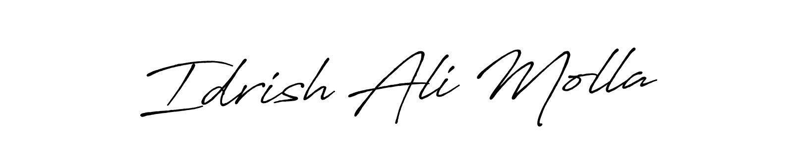 Idrish Ali Molla stylish signature style. Best Handwritten Sign (Antro_Vectra_Bolder) for my name. Handwritten Signature Collection Ideas for my name Idrish Ali Molla. Idrish Ali Molla signature style 7 images and pictures png
