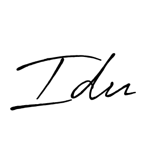 How to make Idu signature? Antro_Vectra_Bolder is a professional autograph style. Create handwritten signature for Idu name. Idu signature style 7 images and pictures png