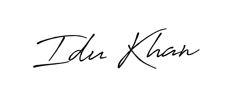 Create a beautiful signature design for name Idu Khan. With this signature (Antro_Vectra_Bolder) fonts, you can make a handwritten signature for free. Idu Khan signature style 7 images and pictures png