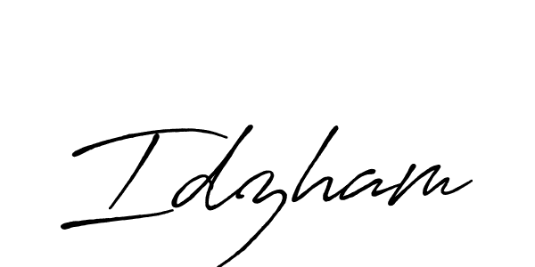 How to make Idzham signature? Antro_Vectra_Bolder is a professional autograph style. Create handwritten signature for Idzham name. Idzham signature style 7 images and pictures png