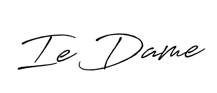 if you are searching for the best signature style for your name Ie Dame. so please give up your signature search. here we have designed multiple signature styles  using Antro_Vectra_Bolder. Ie Dame signature style 7 images and pictures png