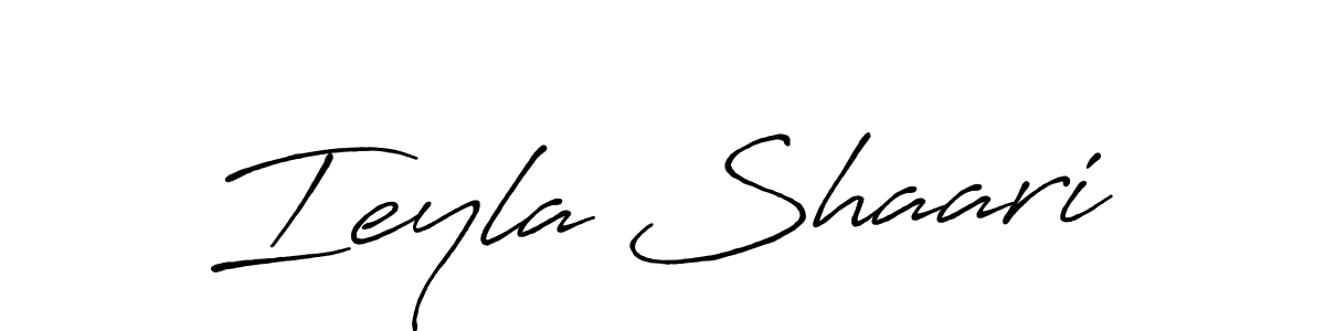 How to make Ieyla Shaari name signature. Use Antro_Vectra_Bolder style for creating short signs online. This is the latest handwritten sign. Ieyla Shaari signature style 7 images and pictures png