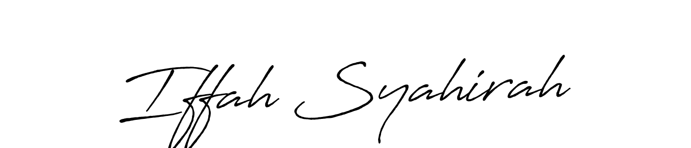 Use a signature maker to create a handwritten signature online. With this signature software, you can design (Antro_Vectra_Bolder) your own signature for name Iffah Syahirah. Iffah Syahirah signature style 7 images and pictures png