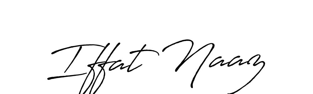 How to make Iffat Naaz name signature. Use Antro_Vectra_Bolder style for creating short signs online. This is the latest handwritten sign. Iffat Naaz signature style 7 images and pictures png