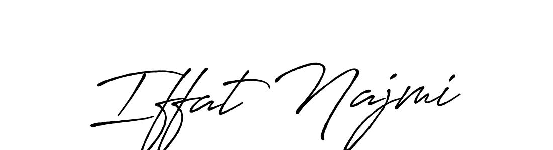 Create a beautiful signature design for name Iffat Najmi. With this signature (Antro_Vectra_Bolder) fonts, you can make a handwritten signature for free. Iffat Najmi signature style 7 images and pictures png