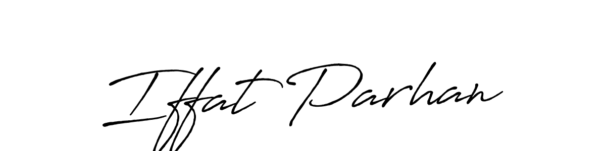 Use a signature maker to create a handwritten signature online. With this signature software, you can design (Antro_Vectra_Bolder) your own signature for name Iffat Parhan. Iffat Parhan signature style 7 images and pictures png