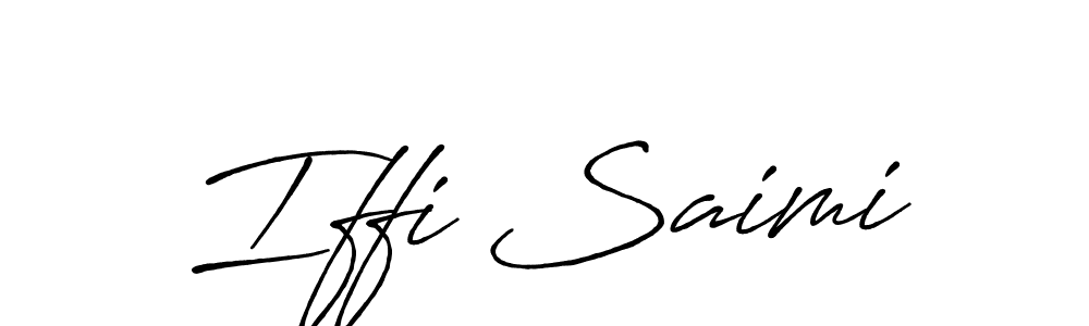 Make a beautiful signature design for name Iffi Saimi. With this signature (Antro_Vectra_Bolder) style, you can create a handwritten signature for free. Iffi Saimi signature style 7 images and pictures png