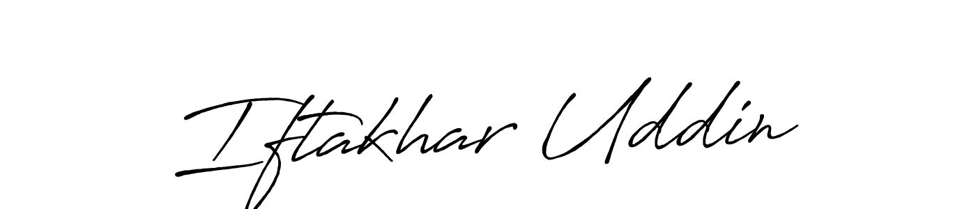 Use a signature maker to create a handwritten signature online. With this signature software, you can design (Antro_Vectra_Bolder) your own signature for name Iftakhar Uddin. Iftakhar Uddin signature style 7 images and pictures png