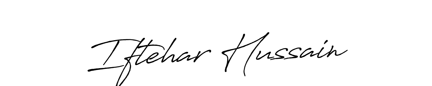 Make a beautiful signature design for name Iftehar Hussain. With this signature (Antro_Vectra_Bolder) style, you can create a handwritten signature for free. Iftehar Hussain signature style 7 images and pictures png