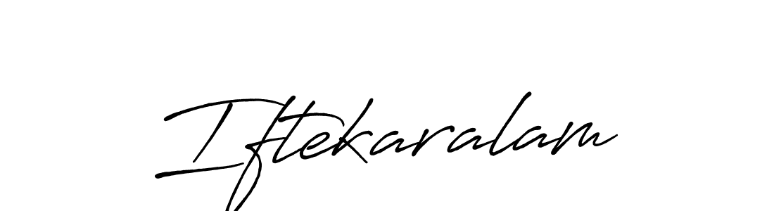 Make a beautiful signature design for name Iftekaralam. With this signature (Antro_Vectra_Bolder) style, you can create a handwritten signature for free. Iftekaralam signature style 7 images and pictures png