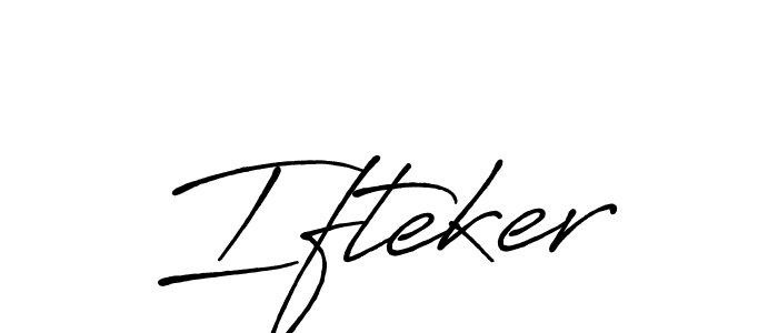 How to make Ifteker signature? Antro_Vectra_Bolder is a professional autograph style. Create handwritten signature for Ifteker name. Ifteker signature style 7 images and pictures png