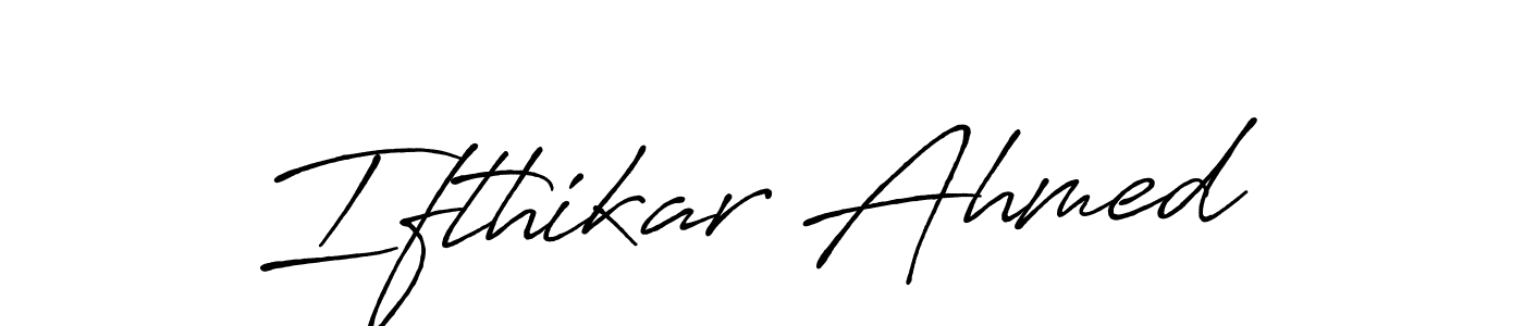 How to make Ifthikar Ahmed name signature. Use Antro_Vectra_Bolder style for creating short signs online. This is the latest handwritten sign. Ifthikar Ahmed signature style 7 images and pictures png