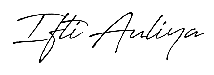 Design your own signature with our free online signature maker. With this signature software, you can create a handwritten (Antro_Vectra_Bolder) signature for name Ifti Auliya. Ifti Auliya signature style 7 images and pictures png