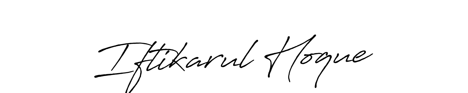 Make a beautiful signature design for name Iftikarul Hoque. With this signature (Antro_Vectra_Bolder) style, you can create a handwritten signature for free. Iftikarul Hoque signature style 7 images and pictures png