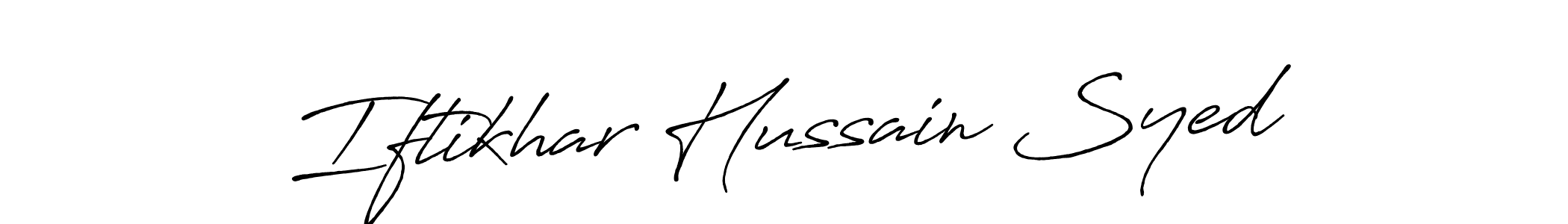 Create a beautiful signature design for name Iftikhar Hussain Syed. With this signature (Antro_Vectra_Bolder) fonts, you can make a handwritten signature for free. Iftikhar Hussain Syed signature style 7 images and pictures png