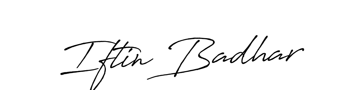The best way (Antro_Vectra_Bolder) to make a short signature is to pick only two or three words in your name. The name Iftin Badhar include a total of six letters. For converting this name. Iftin Badhar signature style 7 images and pictures png