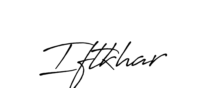 Make a beautiful signature design for name Iftkhar. With this signature (Antro_Vectra_Bolder) style, you can create a handwritten signature for free. Iftkhar signature style 7 images and pictures png