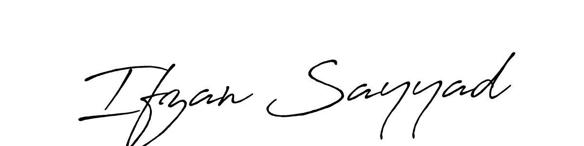 How to make Ifzan Sayyad name signature. Use Antro_Vectra_Bolder style for creating short signs online. This is the latest handwritten sign. Ifzan Sayyad signature style 7 images and pictures png
