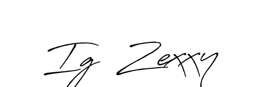 Use a signature maker to create a handwritten signature online. With this signature software, you can design (Antro_Vectra_Bolder) your own signature for name Ig  Zexxy. Ig  Zexxy signature style 7 images and pictures png