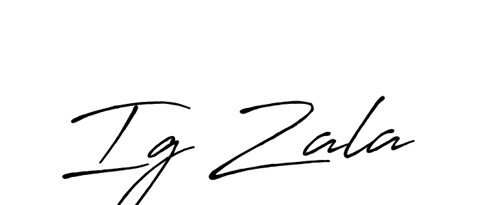 Ig Zala stylish signature style. Best Handwritten Sign (Antro_Vectra_Bolder) for my name. Handwritten Signature Collection Ideas for my name Ig Zala. Ig Zala signature style 7 images and pictures png