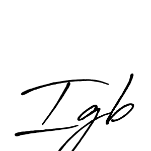 Use a signature maker to create a handwritten signature online. With this signature software, you can design (Antro_Vectra_Bolder) your own signature for name Igb. Igb signature style 7 images and pictures png