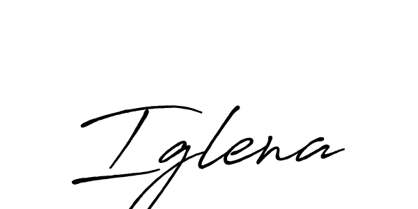 Iglena stylish signature style. Best Handwritten Sign (Antro_Vectra_Bolder) for my name. Handwritten Signature Collection Ideas for my name Iglena. Iglena signature style 7 images and pictures png