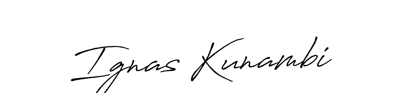 Make a beautiful signature design for name Ignas Kunambi. With this signature (Antro_Vectra_Bolder) style, you can create a handwritten signature for free. Ignas Kunambi signature style 7 images and pictures png