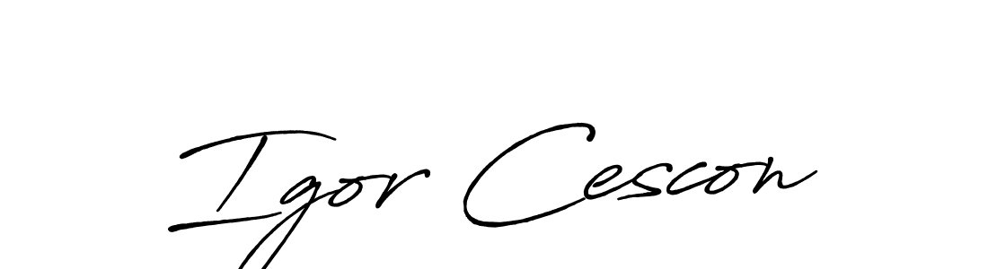 Igor Cescon stylish signature style. Best Handwritten Sign (Antro_Vectra_Bolder) for my name. Handwritten Signature Collection Ideas for my name Igor Cescon. Igor Cescon signature style 7 images and pictures png