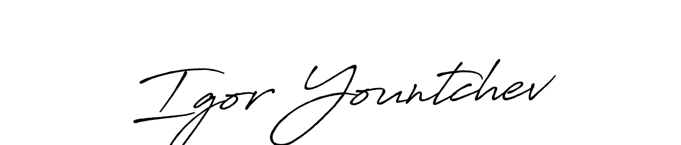 Igor Yountchev stylish signature style. Best Handwritten Sign (Antro_Vectra_Bolder) for my name. Handwritten Signature Collection Ideas for my name Igor Yountchev. Igor Yountchev signature style 7 images and pictures png