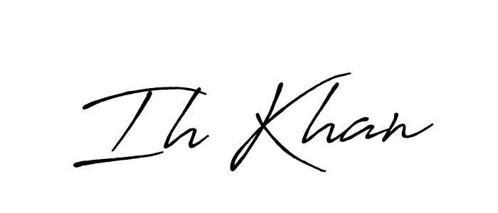 Create a beautiful signature design for name Ih Khan. With this signature (Antro_Vectra_Bolder) fonts, you can make a handwritten signature for free. Ih Khan signature style 7 images and pictures png