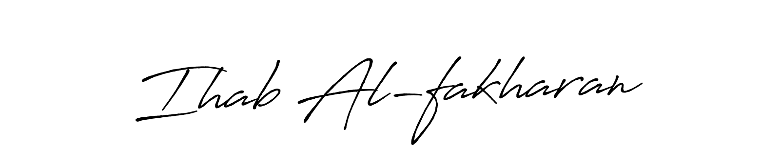 The best way (Antro_Vectra_Bolder) to make a short signature is to pick only two or three words in your name. The name Ihab Al-fakharan include a total of six letters. For converting this name. Ihab Al-fakharan signature style 7 images and pictures png