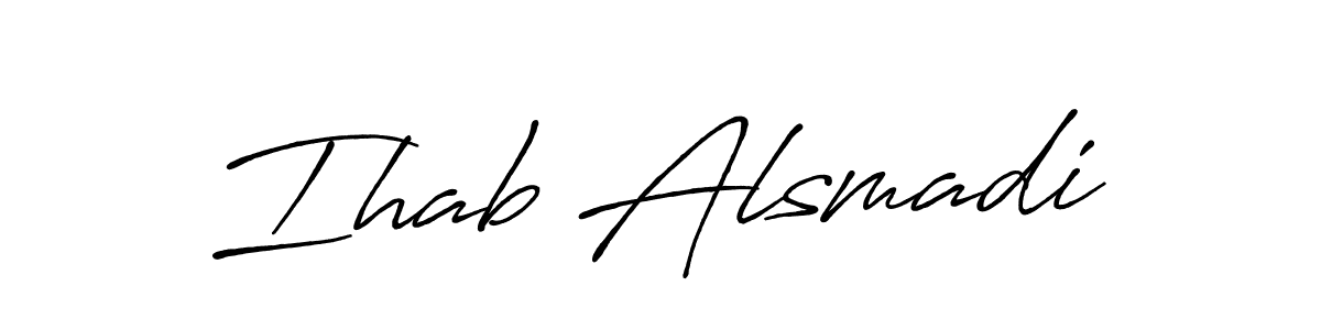 The best way (Antro_Vectra_Bolder) to make a short signature is to pick only two or three words in your name. The name Ihab Alsmadi include a total of six letters. For converting this name. Ihab Alsmadi signature style 7 images and pictures png