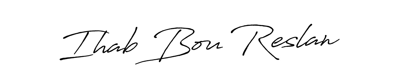 Make a short Ihab Bou Reslan signature style. Manage your documents anywhere anytime using Antro_Vectra_Bolder. Create and add eSignatures, submit forms, share and send files easily. Ihab Bou Reslan signature style 7 images and pictures png