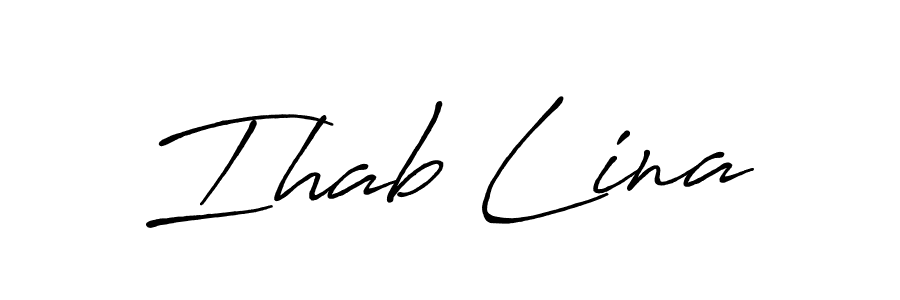 Make a beautiful signature design for name Ihab Lina. With this signature (Antro_Vectra_Bolder) style, you can create a handwritten signature for free. Ihab Lina signature style 7 images and pictures png