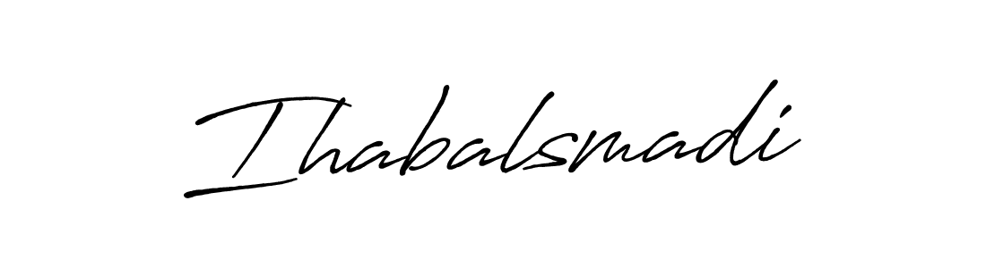 This is the best signature style for the Ihabalsmadi name. Also you like these signature font (Antro_Vectra_Bolder). Mix name signature. Ihabalsmadi signature style 7 images and pictures png