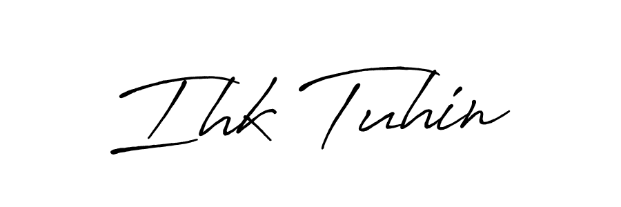 The best way (Antro_Vectra_Bolder) to make a short signature is to pick only two or three words in your name. The name Ihk Tuhin include a total of six letters. For converting this name. Ihk Tuhin signature style 7 images and pictures png