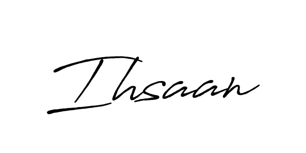 Make a beautiful signature design for name Ihsaan. With this signature (Antro_Vectra_Bolder) style, you can create a handwritten signature for free. Ihsaan signature style 7 images and pictures png