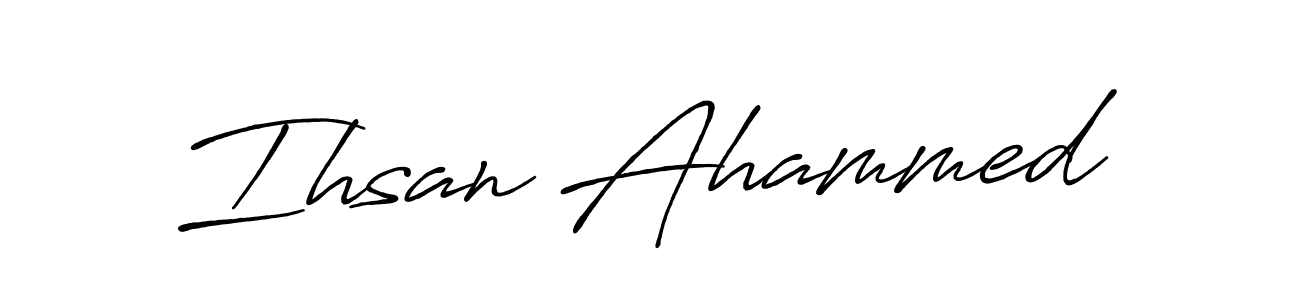 Create a beautiful signature design for name Ihsan Ahammed. With this signature (Antro_Vectra_Bolder) fonts, you can make a handwritten signature for free. Ihsan Ahammed signature style 7 images and pictures png