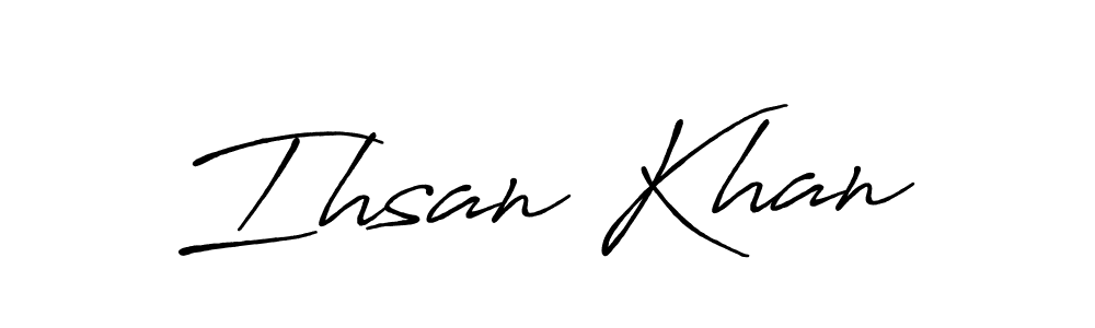 This is the best signature style for the Ihsan Khan name. Also you like these signature font (Antro_Vectra_Bolder). Mix name signature. Ihsan Khan signature style 7 images and pictures png