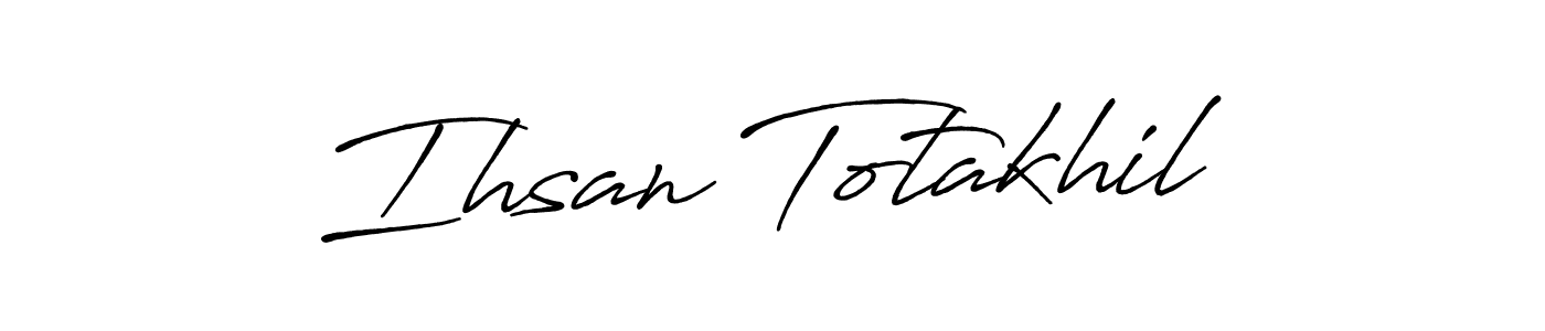 It looks lik you need a new signature style for name Ihsan Totakhil. Design unique handwritten (Antro_Vectra_Bolder) signature with our free signature maker in just a few clicks. Ihsan Totakhil signature style 7 images and pictures png