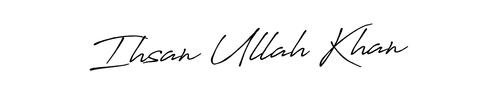 This is the best signature style for the Ihsan Ullah Khan name. Also you like these signature font (Antro_Vectra_Bolder). Mix name signature. Ihsan Ullah Khan signature style 7 images and pictures png