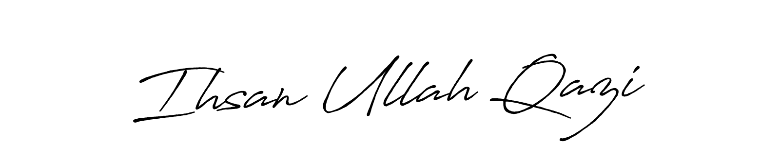 You should practise on your own different ways (Antro_Vectra_Bolder) to write your name (Ihsan Ullah Qazi) in signature. don't let someone else do it for you. Ihsan Ullah Qazi signature style 7 images and pictures png