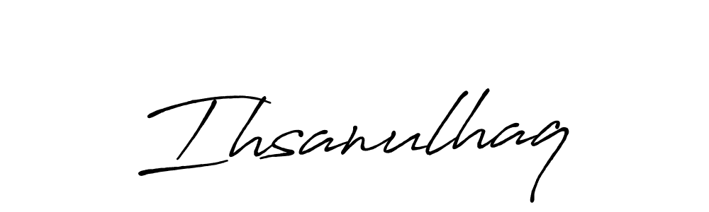 Create a beautiful signature design for name Ihsanulhaq. With this signature (Antro_Vectra_Bolder) fonts, you can make a handwritten signature for free. Ihsanulhaq signature style 7 images and pictures png