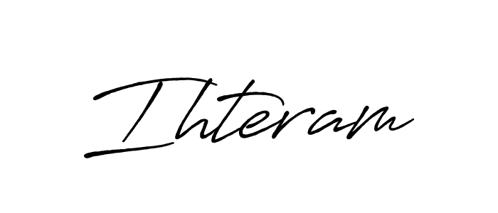 The best way (Antro_Vectra_Bolder) to make a short signature is to pick only two or three words in your name. The name Ihteram include a total of six letters. For converting this name. Ihteram signature style 7 images and pictures png