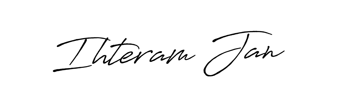 This is the best signature style for the Ihteram Jan name. Also you like these signature font (Antro_Vectra_Bolder). Mix name signature. Ihteram Jan signature style 7 images and pictures png