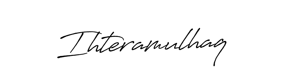 Also we have Ihteramulhaq name is the best signature style. Create professional handwritten signature collection using Antro_Vectra_Bolder autograph style. Ihteramulhaq signature style 7 images and pictures png