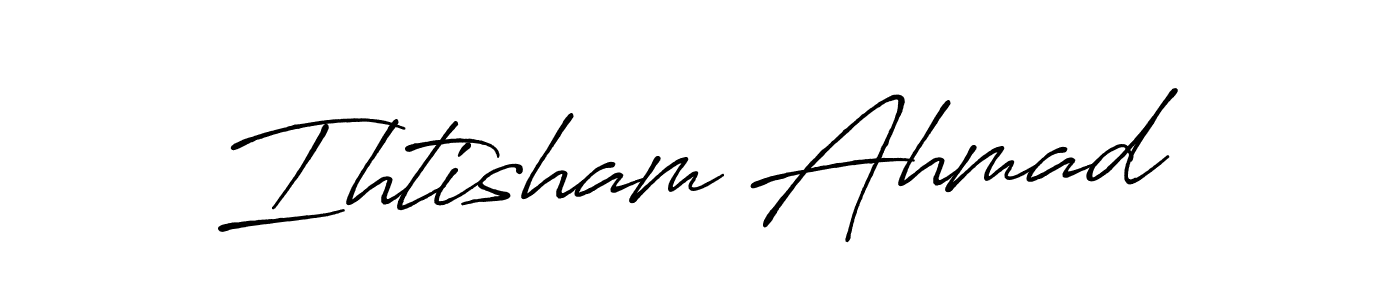 Antro_Vectra_Bolder is a professional signature style that is perfect for those who want to add a touch of class to their signature. It is also a great choice for those who want to make their signature more unique. Get Ihtisham Ahmad name to fancy signature for free. Ihtisham Ahmad signature style 7 images and pictures png