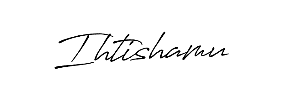 It looks lik you need a new signature style for name Ihtishamu. Design unique handwritten (Antro_Vectra_Bolder) signature with our free signature maker in just a few clicks. Ihtishamu signature style 7 images and pictures png