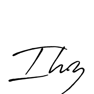 if you are searching for the best signature style for your name Ihz. so please give up your signature search. here we have designed multiple signature styles  using Antro_Vectra_Bolder. Ihz signature style 7 images and pictures png