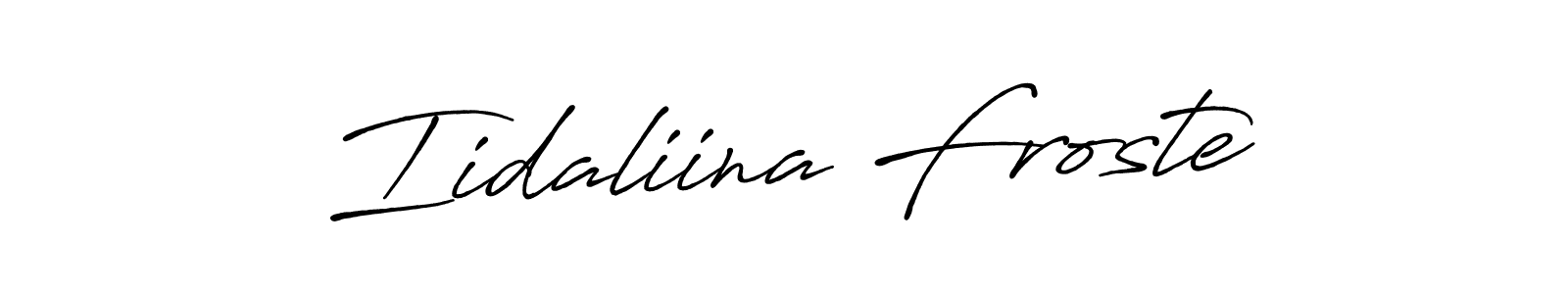 if you are searching for the best signature style for your name Iidaliina Froste. so please give up your signature search. here we have designed multiple signature styles  using Antro_Vectra_Bolder. Iidaliina Froste signature style 7 images and pictures png